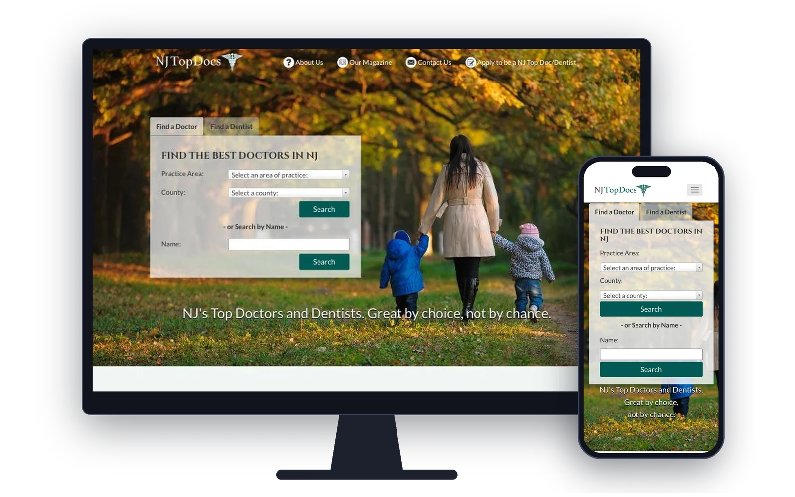 NJ Top Docs website homepage
