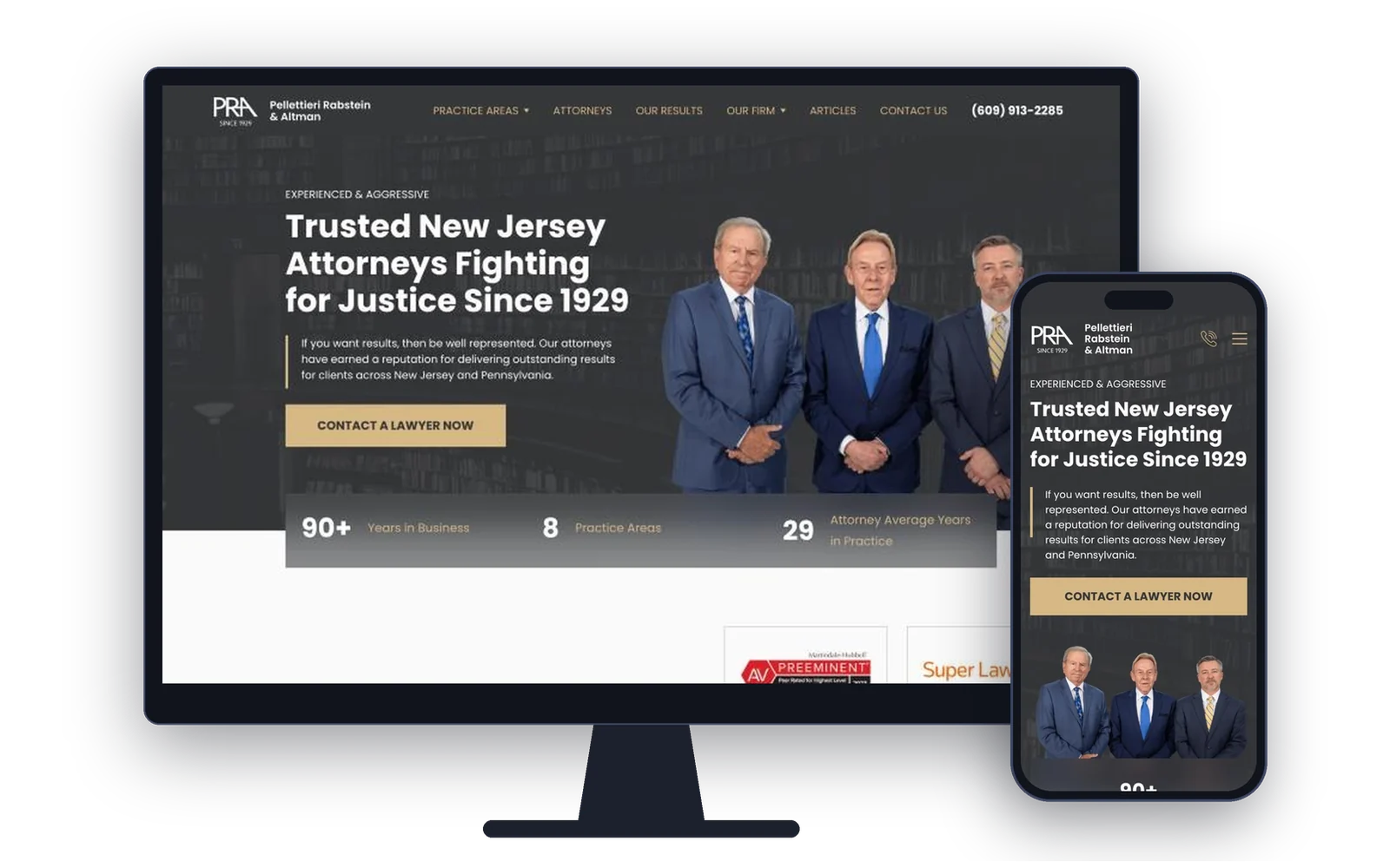 Pellettieri Rabstein & Altman website homepage